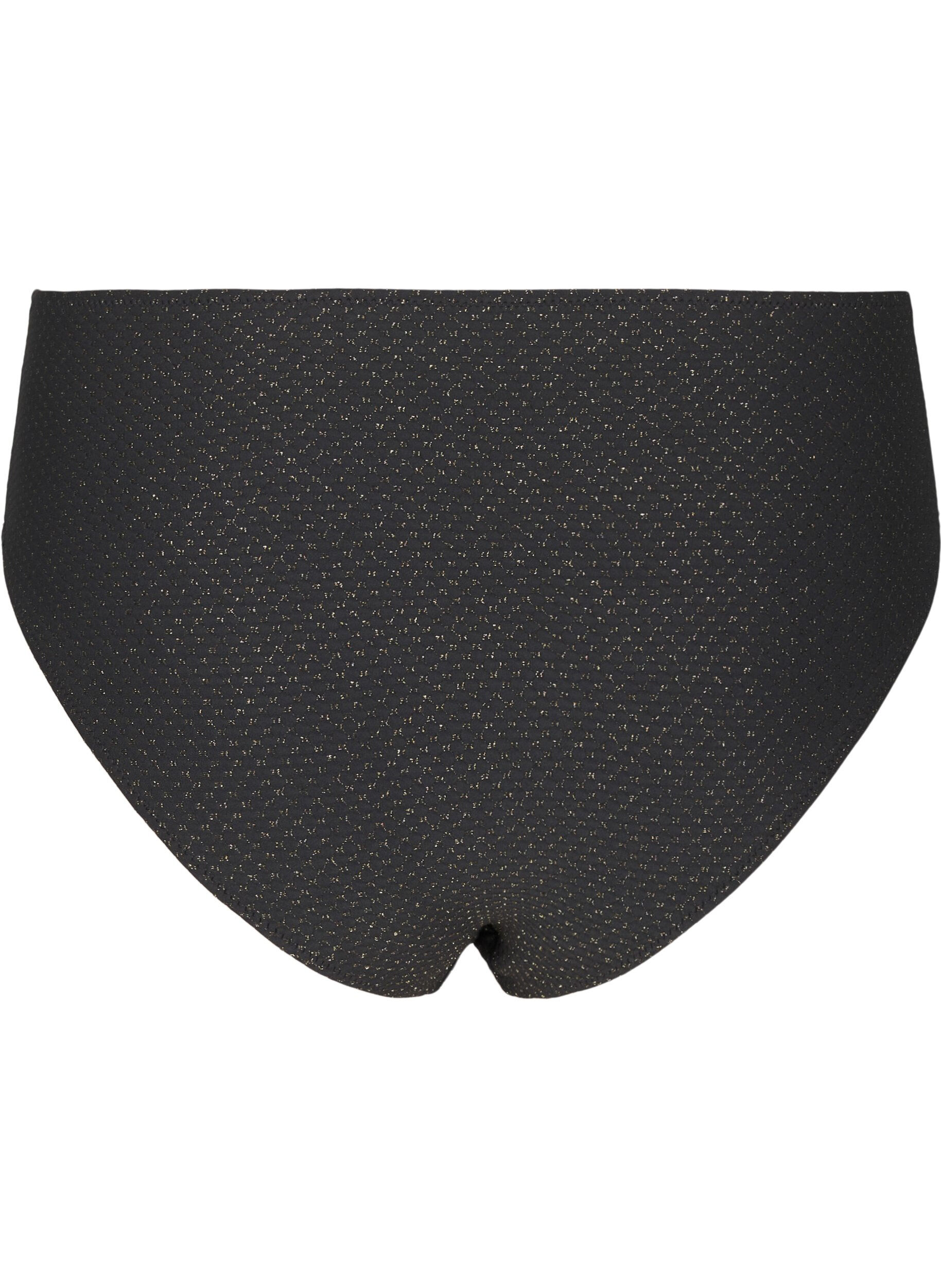 Zizzi Majtki od bikini z brokatem i krojem tai, Czarne, Packshot image number 1