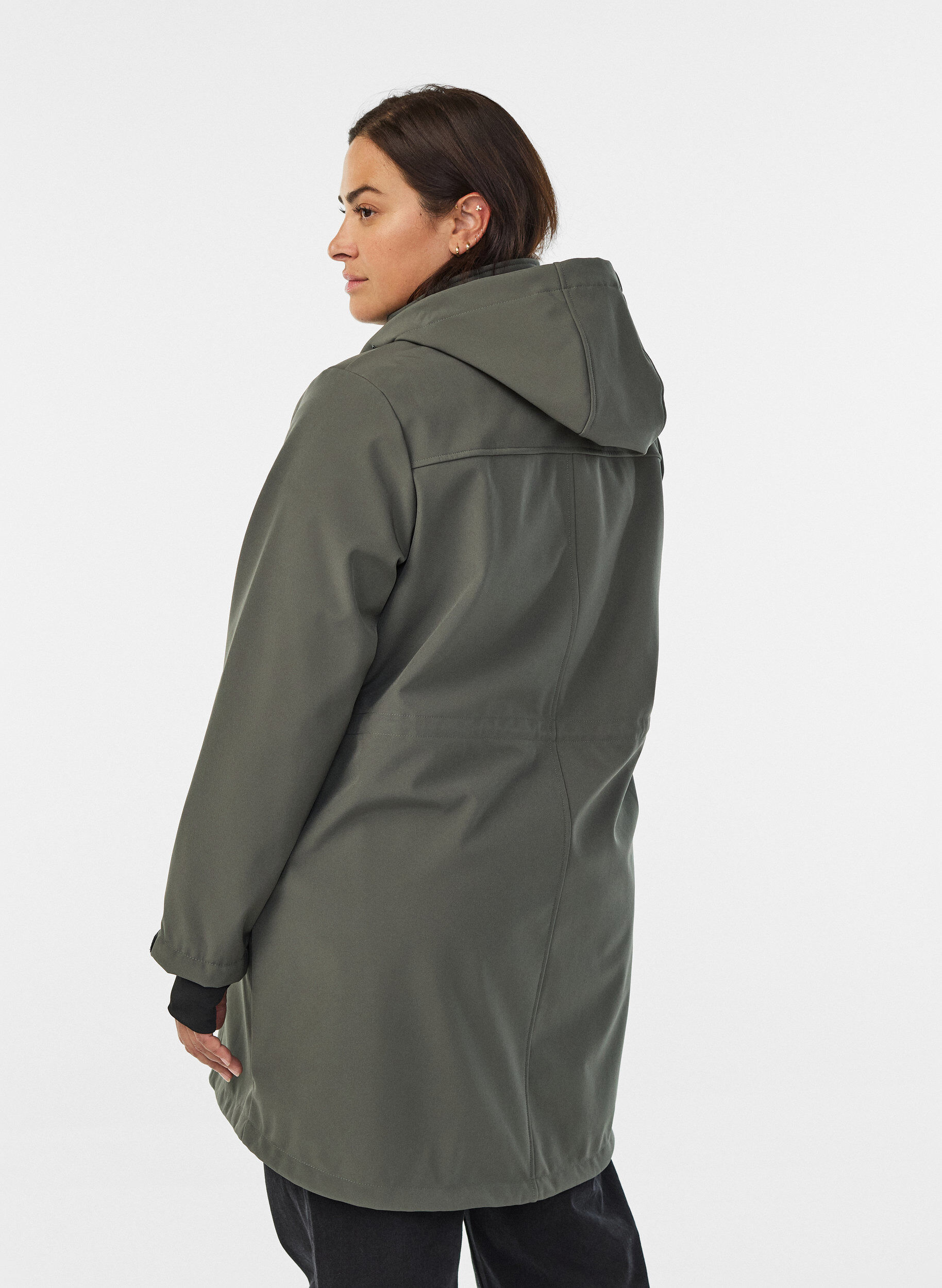 ZizziKurtka softshell z odpinanym kapturem, Ciemnoszary, Model image number 2
