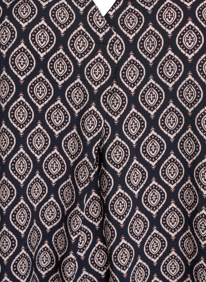 Wiskozowa sukienka z dekoltem w szpic, Niebieskie, Packshot image number 2