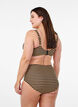 Pasiaste doly bikini z wysokim stanem, Brązowy, Model image number 1
