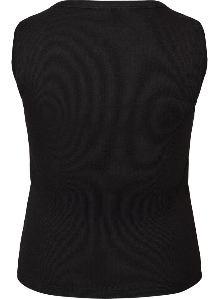 Rib top with square neckline, Black, Packshot image number 1