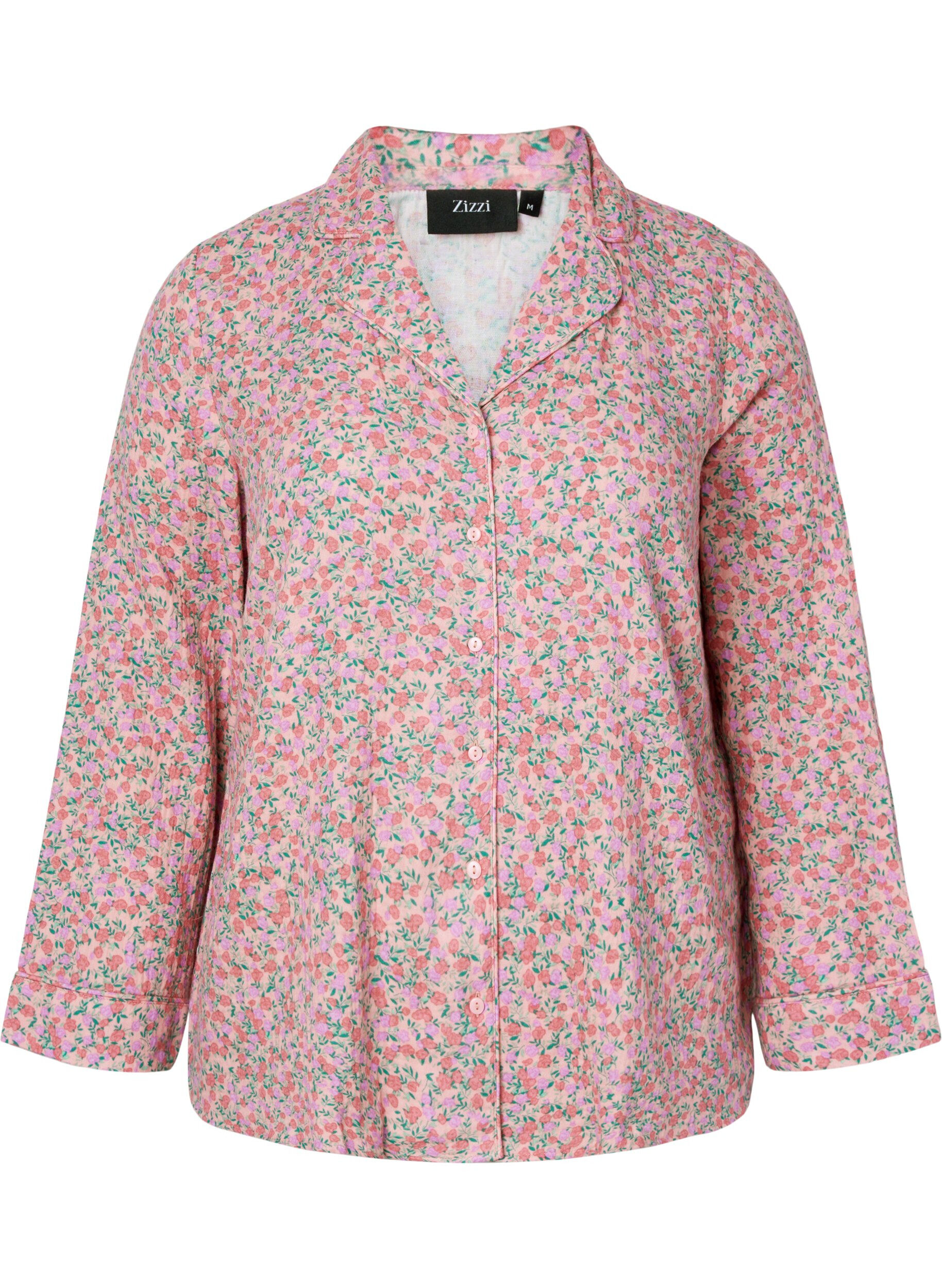 Zizzi Bawelniany top od pizamy z kwiatowym nadrukiem, Powder Pink, Packshot image number 0