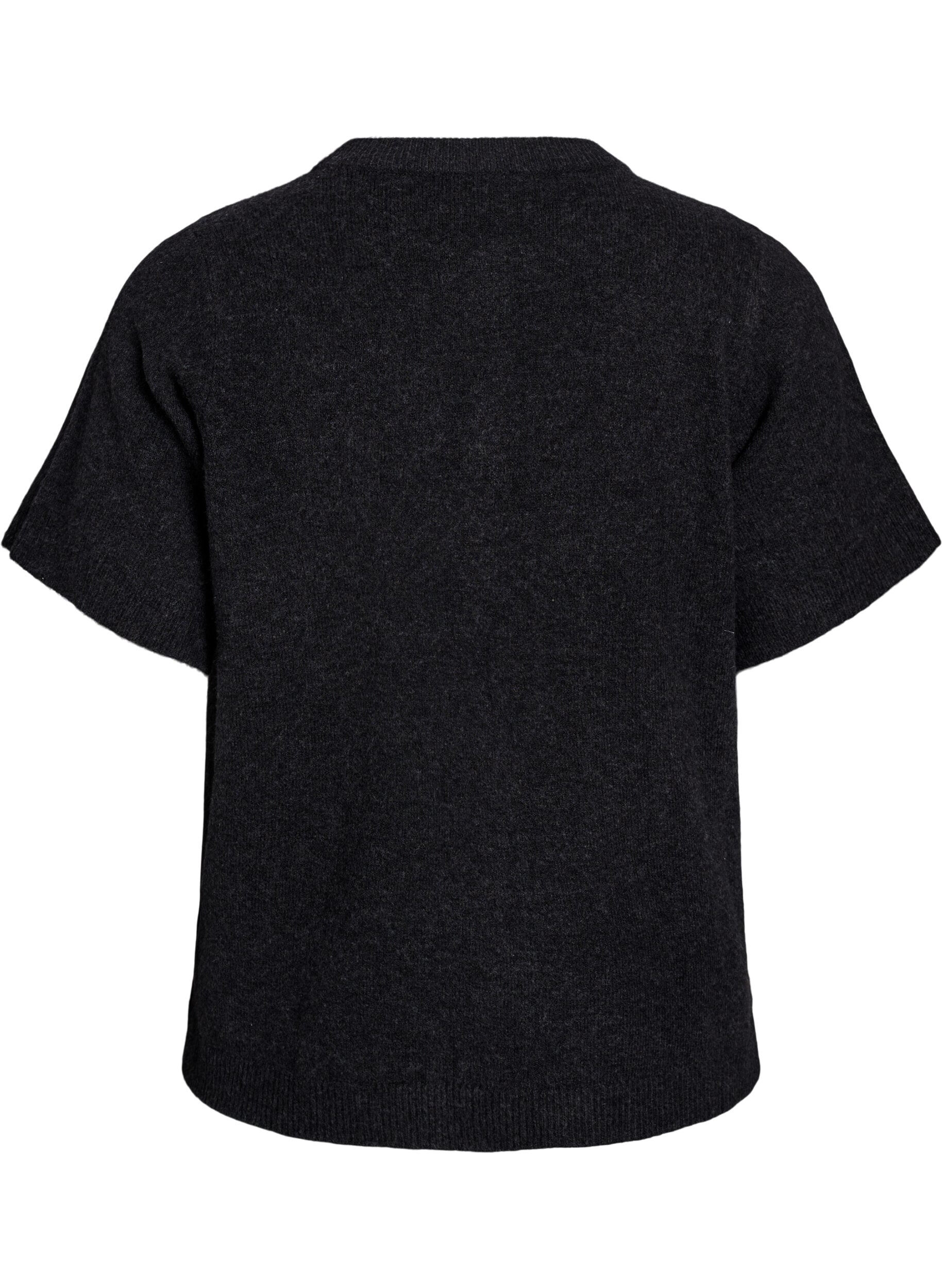 Zizzi Dzianinowy kardigan z kr&oacute;tkim rekawem, Ciemnoszary, Packshot image number 1