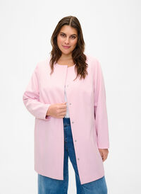 Wiosenna kurtka z ukrytym zapieciem na guziki, Parfait Pink, Model