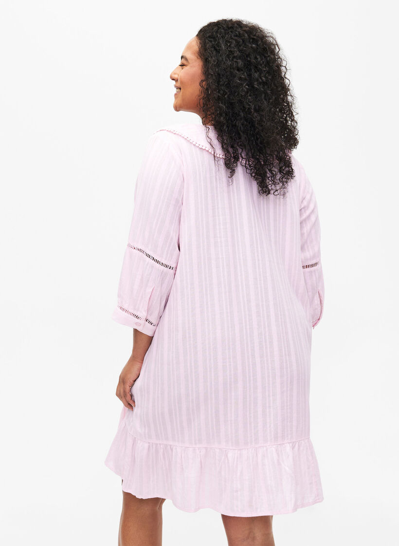 Bawelniano-wiskozowa sukienka z rekawami 3/4, Almond Blossom, Model image number 1