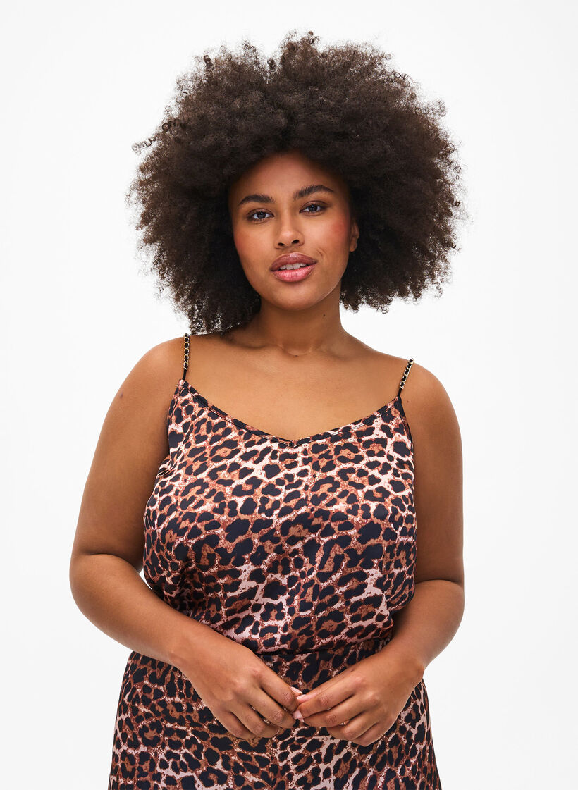 Top w panterke z lancuszkiem, Leopard AOP, Model image number 0