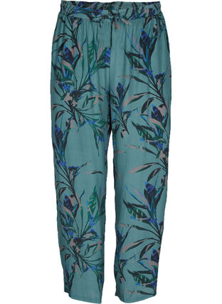 Luzne spodnie z wiskozy z nadrukiem, Sea Pine Leaf, Packshot image number 0