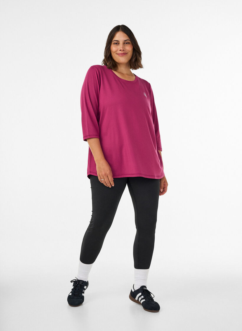 Sportowy top z rekawami 3/4, R&oacute;żowy, Model image number 1