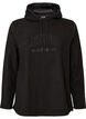 Bluza z kapturem z polaru z wysokim kolnierzem i haftowanym tekstem, Czarne, Packshot image number 0