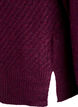 Bluzka dzianinowa z prazkowanym wzorem w ksztalcie litery V i rozcieciami, Fioletowy, Packshot image number 3