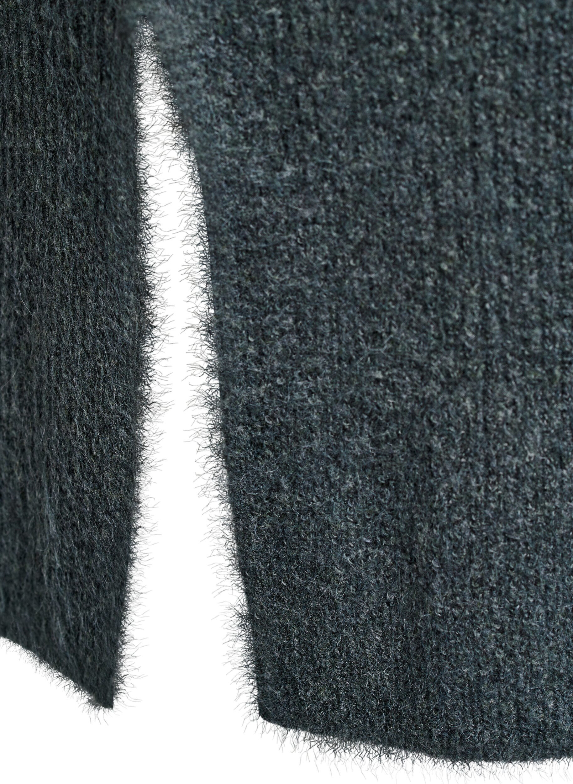 Zizzi Dluga dzianinowa sukienka z wysokim dekoltem, Zielony, Packshot image number 3