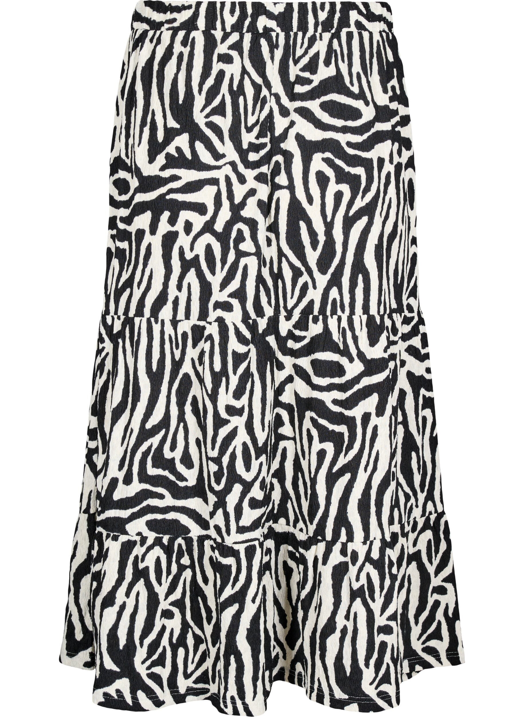 Zizzi Dluga sp&oacute;dnica w zebre, Black w. White Zebra, Packshot image number 1