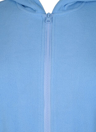 Szlafrok z zamkiem blyskawicznym i kapturem, Della Robbia Blue, Packshot image number 2