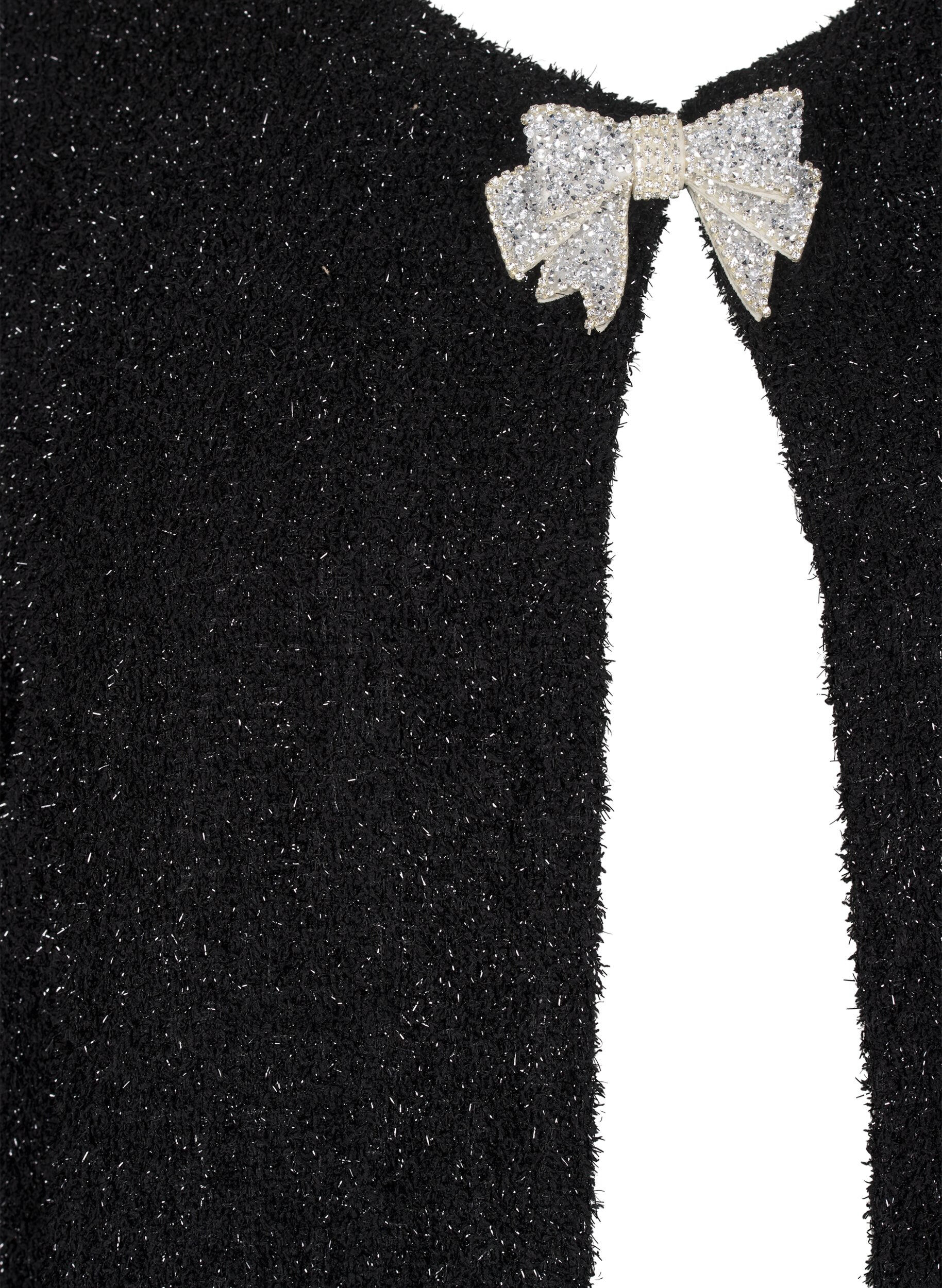 Zizzi Kurtka z kokarda i brokatowa nicia, Black, Packshot image number 2