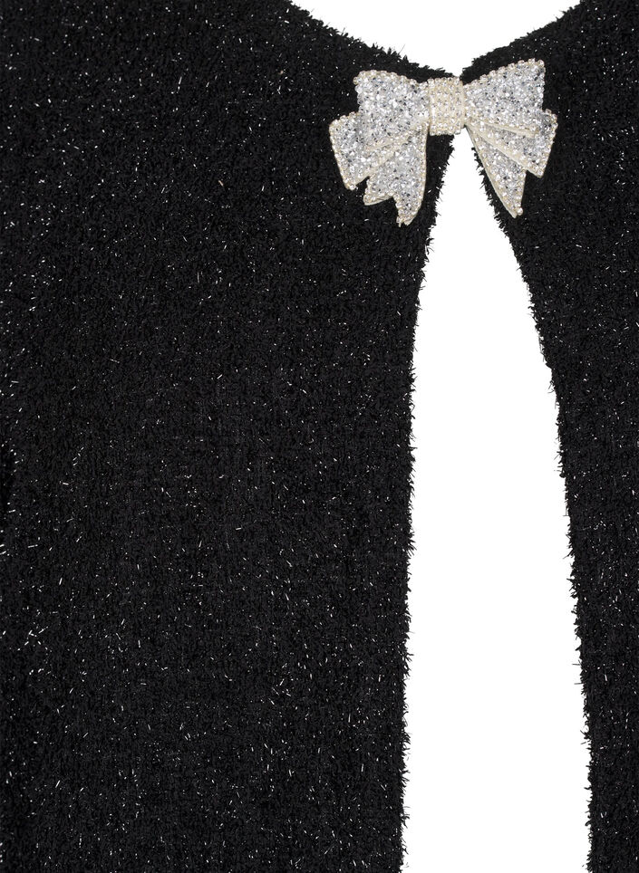 Kurtka z kokarda i brokatowa nicia, Black, Packshot image number 2