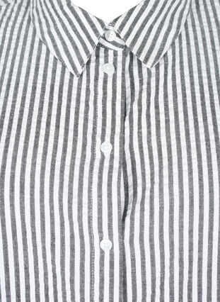 Dluga bawelniana koszula w paski, Black, Packshot image number 2