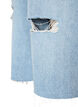 Uciete jeansy z efektem przetarcia i surowymi krawedziami, Niebieskie, Packshot image number 3