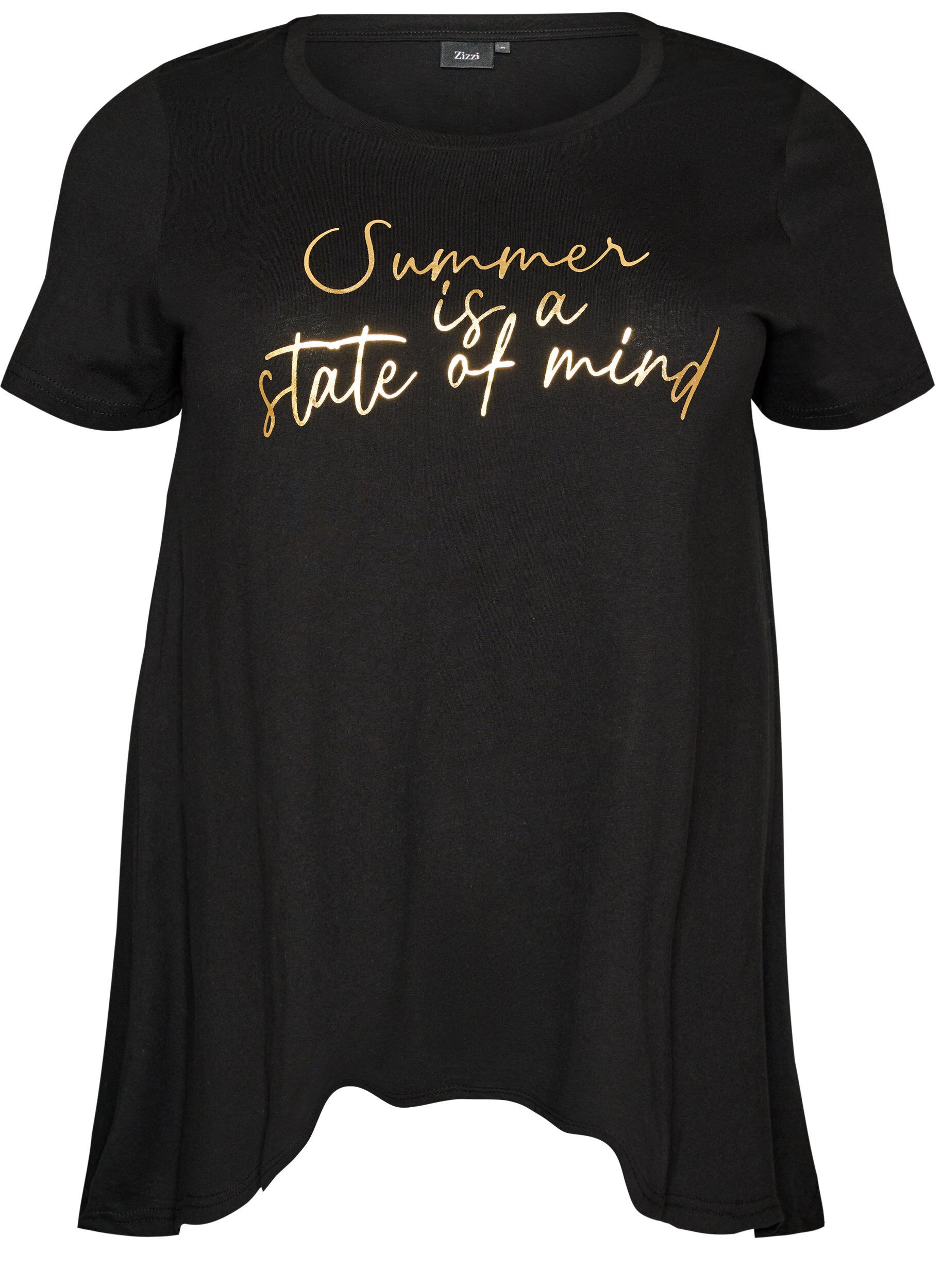 ZizziKoszulka w ksztalcie trapezu z okraglym dekoltem, Czarne, Packshot image number 0