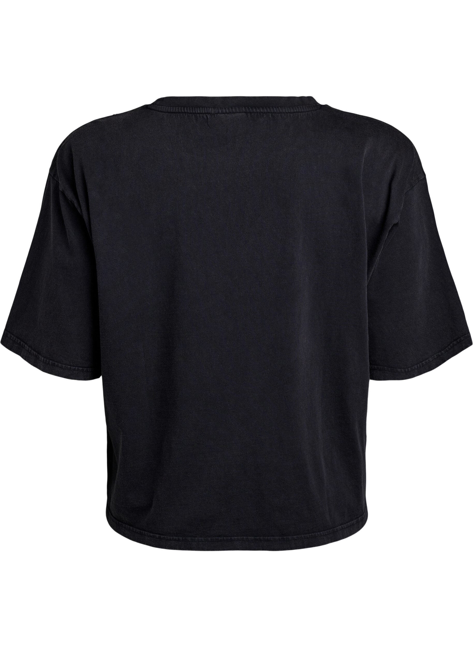 Zizzi Koszulka w stylu boxy z perlami i krysztalkami, Ciemnoszary, Packshot image number 1