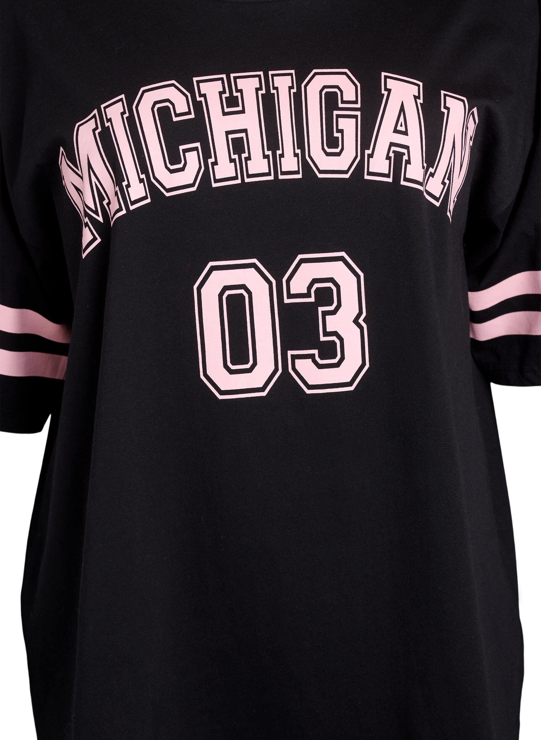 Zizzi Sportowy T-shirt oversize w stylu uniwersyteckim, Czarne, Packshot image number 2