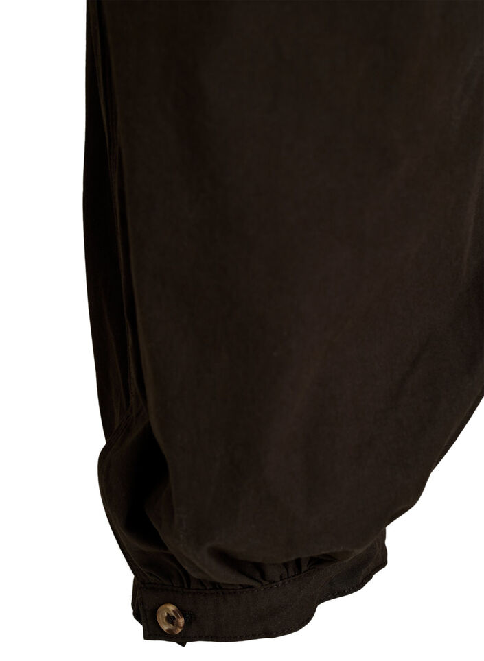 Spodnie balonowe z bawelny z wysokim stanem, Brązowy, Packshot image number 3