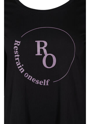 Bawelniana koszulka z rekawem 3/4, Black RO, Packshot image number 2
