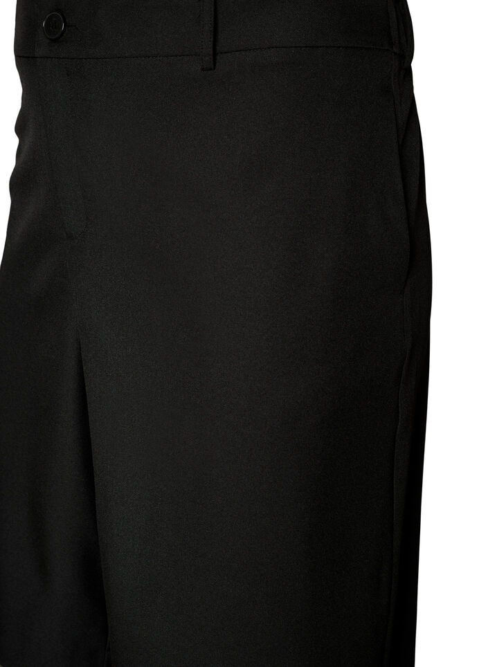 Luzne bermudy na wysokim stanie zamka, Czarne, Packshot image number 2