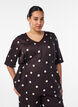 Bluzka z wiskozy Polka dot z dekoltem w ksztalcie litery V i wiazaniami, Brązowy, Model image number 0