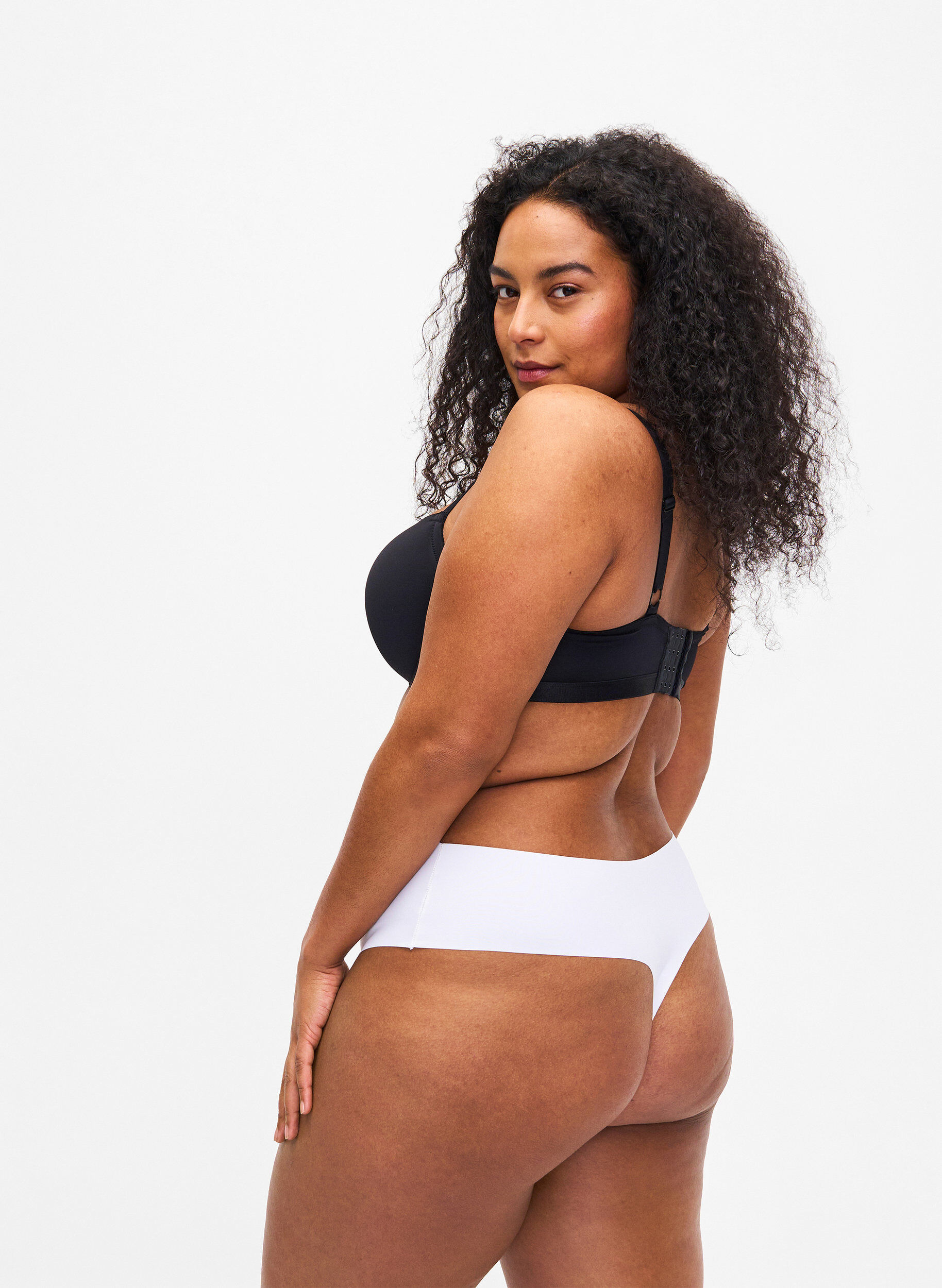 Zizzi 2-pack bezszwowe g-stringi, Biały, Model image number 1