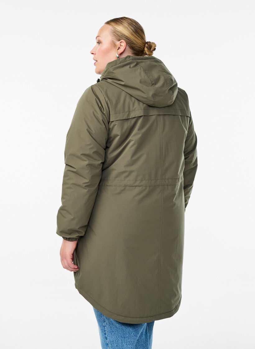 Lekka wyscielana kurtka z kapturem, Zielony, Model image number 2