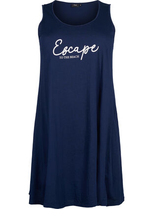 Trapezowa sukienka z bawelny bez rekawów, Navy B. W. Escape, Packshot image number 0