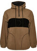 **Polarowy anorak z kapturem i kontrastowa wstawka**, Brązowy, Packshot image number 0