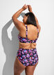 Wzorzyste doly bikini z wysokim stanem, Fioletowy, Model image number 1