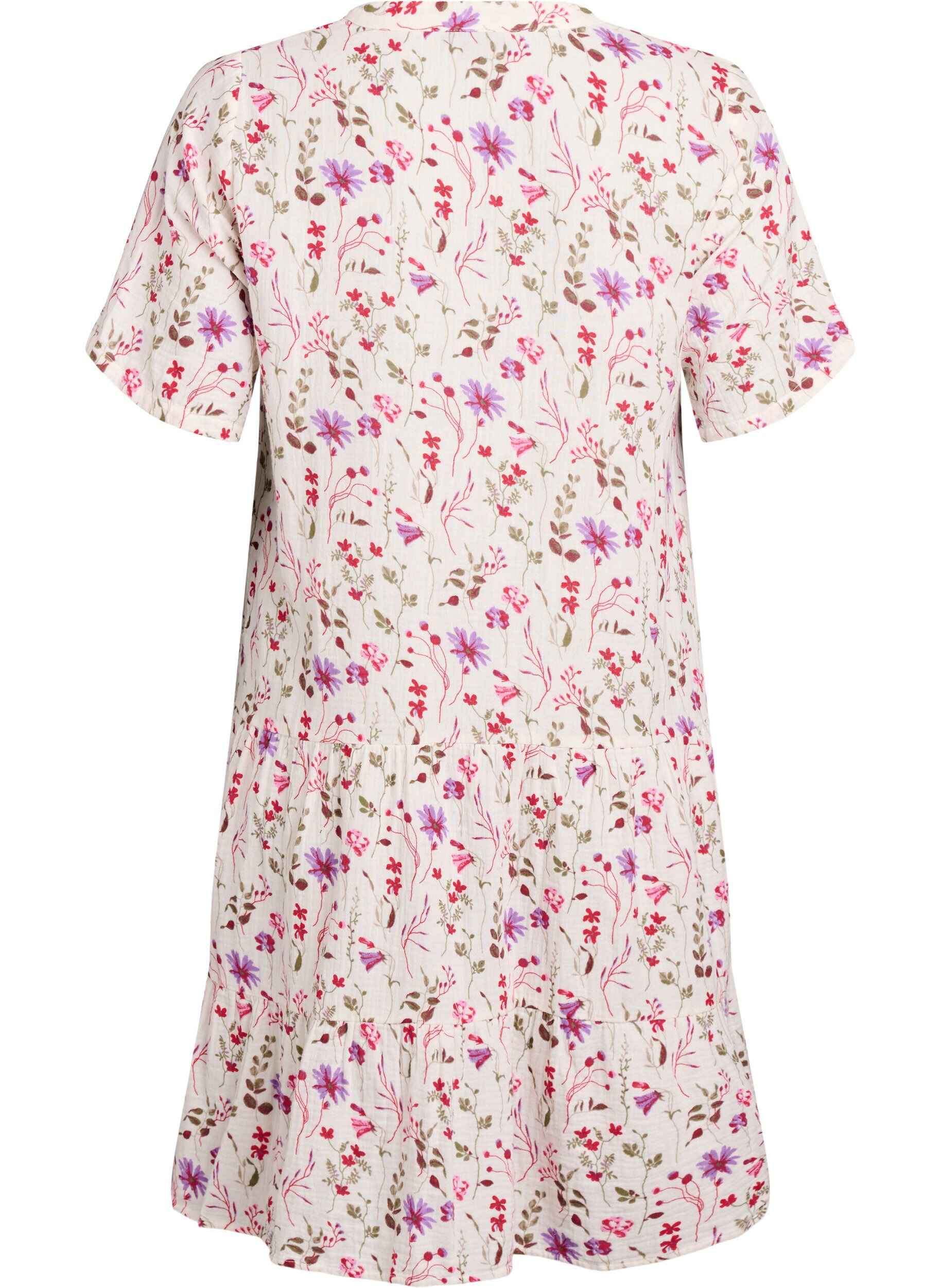 ZizziKr&oacute;tka sukienka o linii A z bawelnianego muslinu, Beżowy, Packshot image number 1