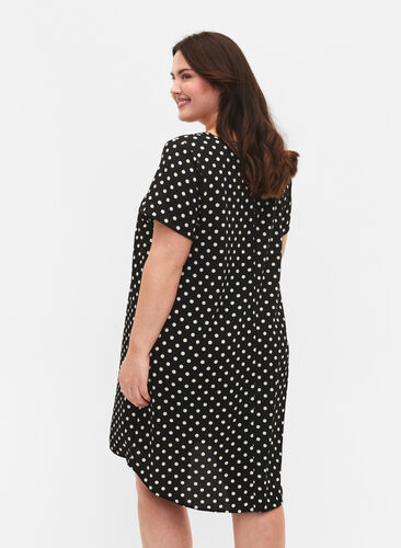 Sukienka z krótkim rekawem, Black w. Dots, Model image number 1