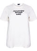 Bawelniany T-shirt z napisem, Biały, Packshot image number 0