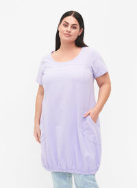 Bawelniana sukienka z krótkim rekawem, Lavender, Model