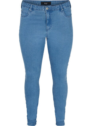 Bardzo waskie jeansy Amy z wysokim stanem, Light blue, Packshot image number 0