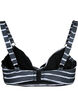 Biustonosz bikini z nadrukiem i fiszbinami, Black White Stripe, Packshot image number 1