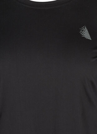 Sportowa bluzka z dlugim rekawem i nadrukiem tekstowym, Black, Packshot image number 2