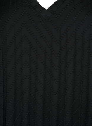 Plisowana sukienka z krótkim rekawem, Black, Packshot image number 2