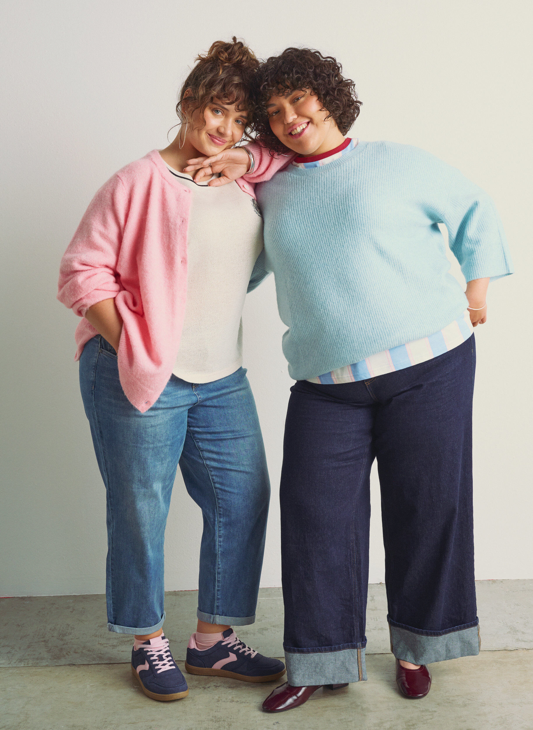 Zizzi Luzna dzianina z 3/4-sleeves, Niebieskie, Image image number 0