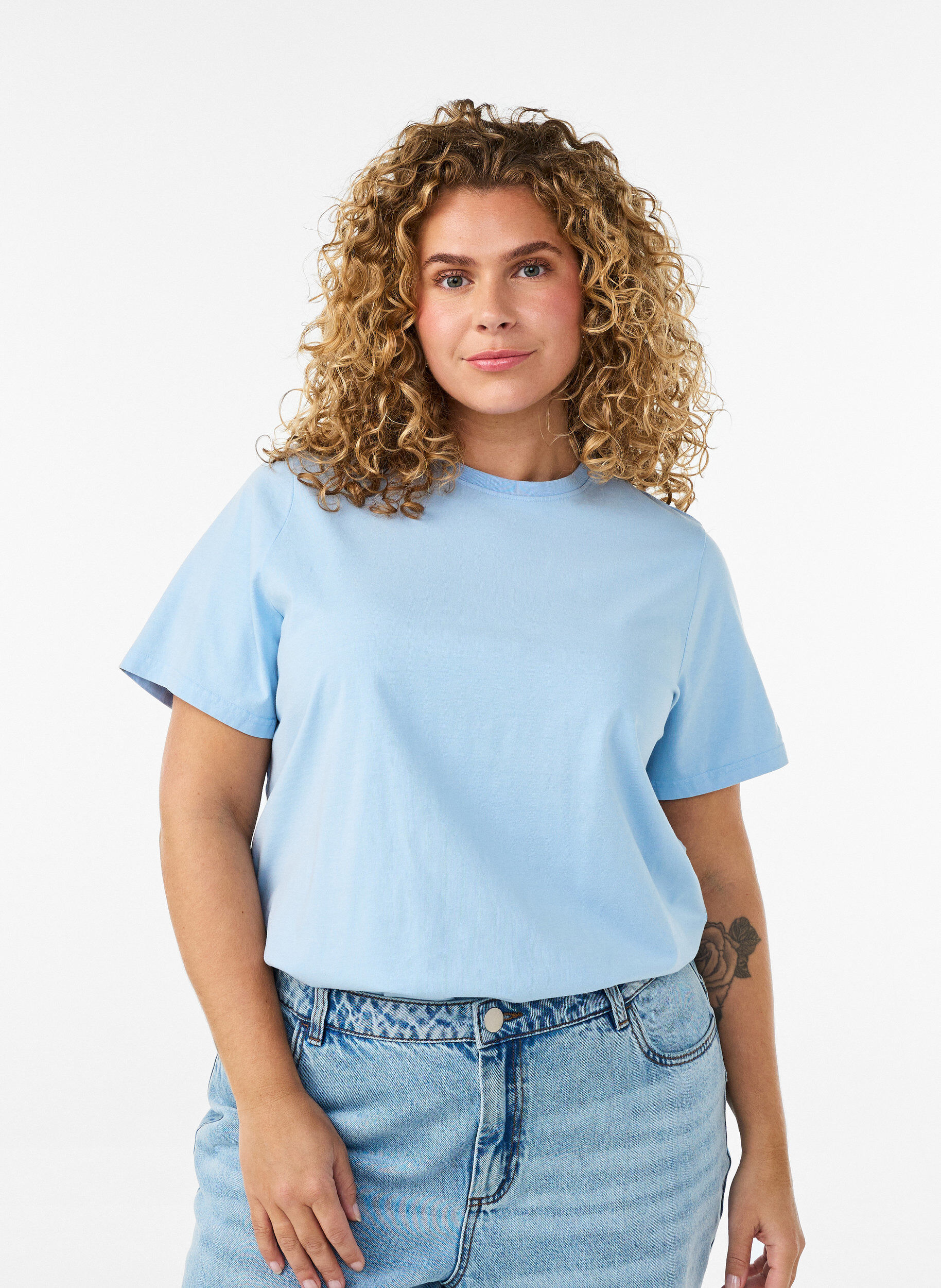 ZizziKoszulka z grafika wykonana z bawelny organicznej, Niebieskie, Model image number 2