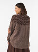Sweter w norweski wz&oacute;r, Brązowy, Model image number 2