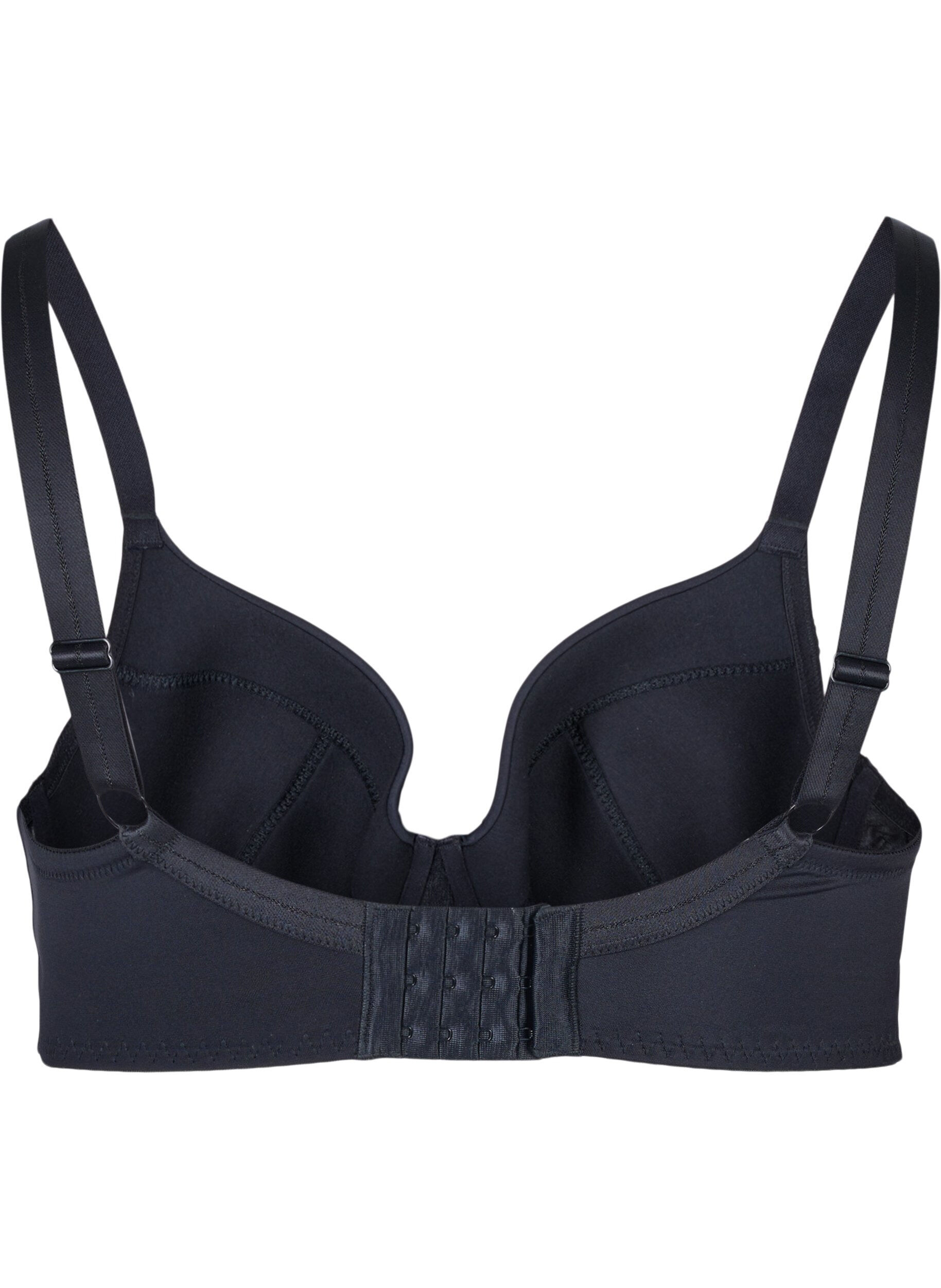 Zizzi Underwire bra with padding and lace, Black, Packshot image number 1