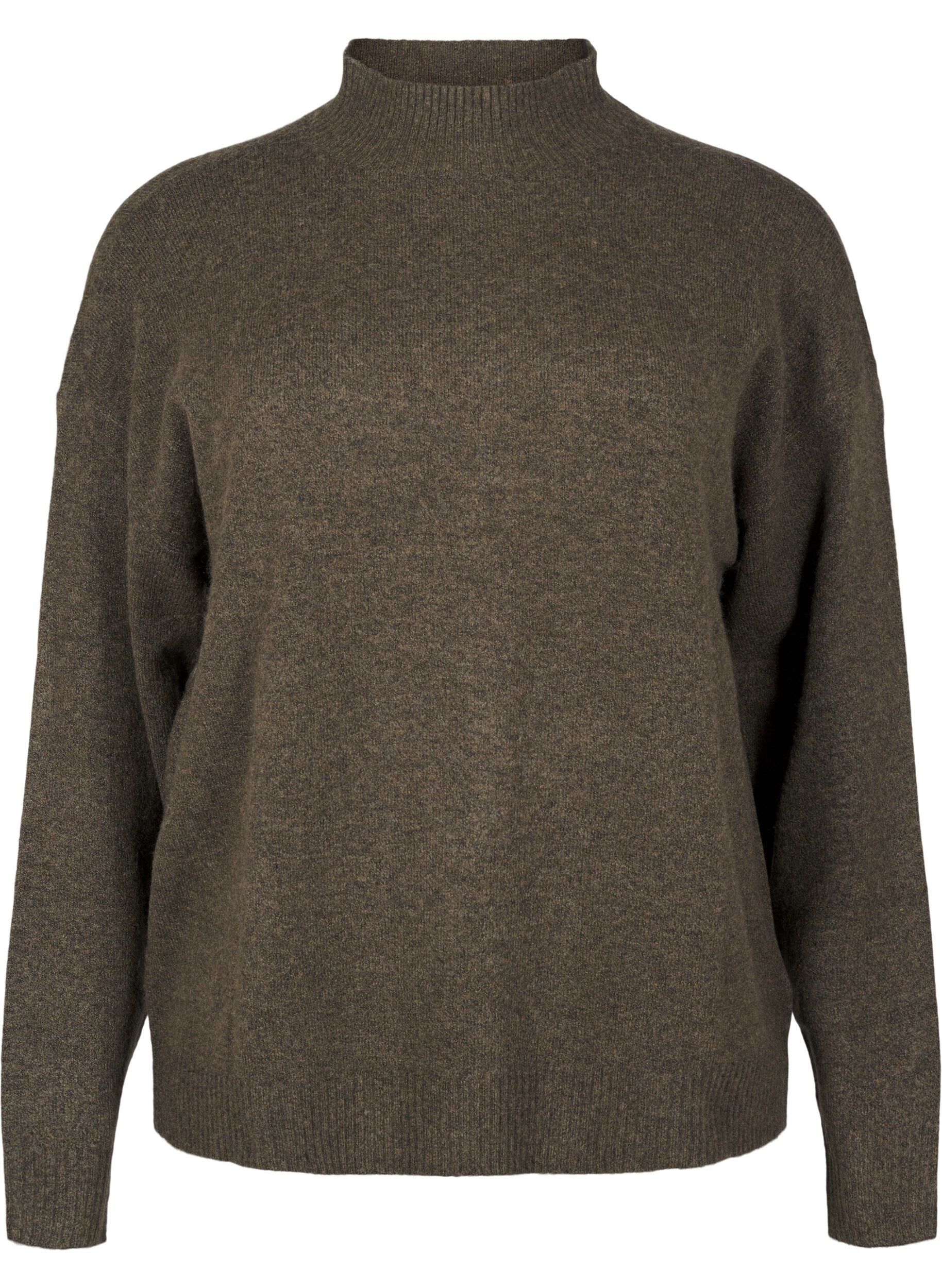 Zizzi Dzianinowa welniana bluzka ze st&oacute;jka, Sea Turtle Mel., Packshot image number 0