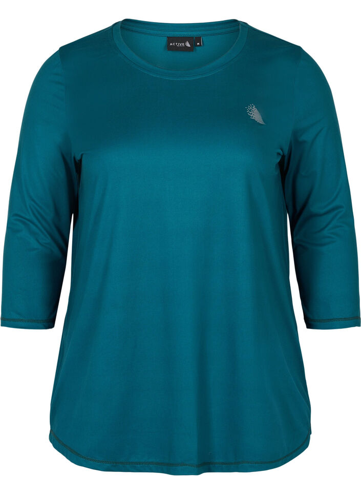 Sportowy top z rekawami 3/4, Zielony, Packshot image number 0