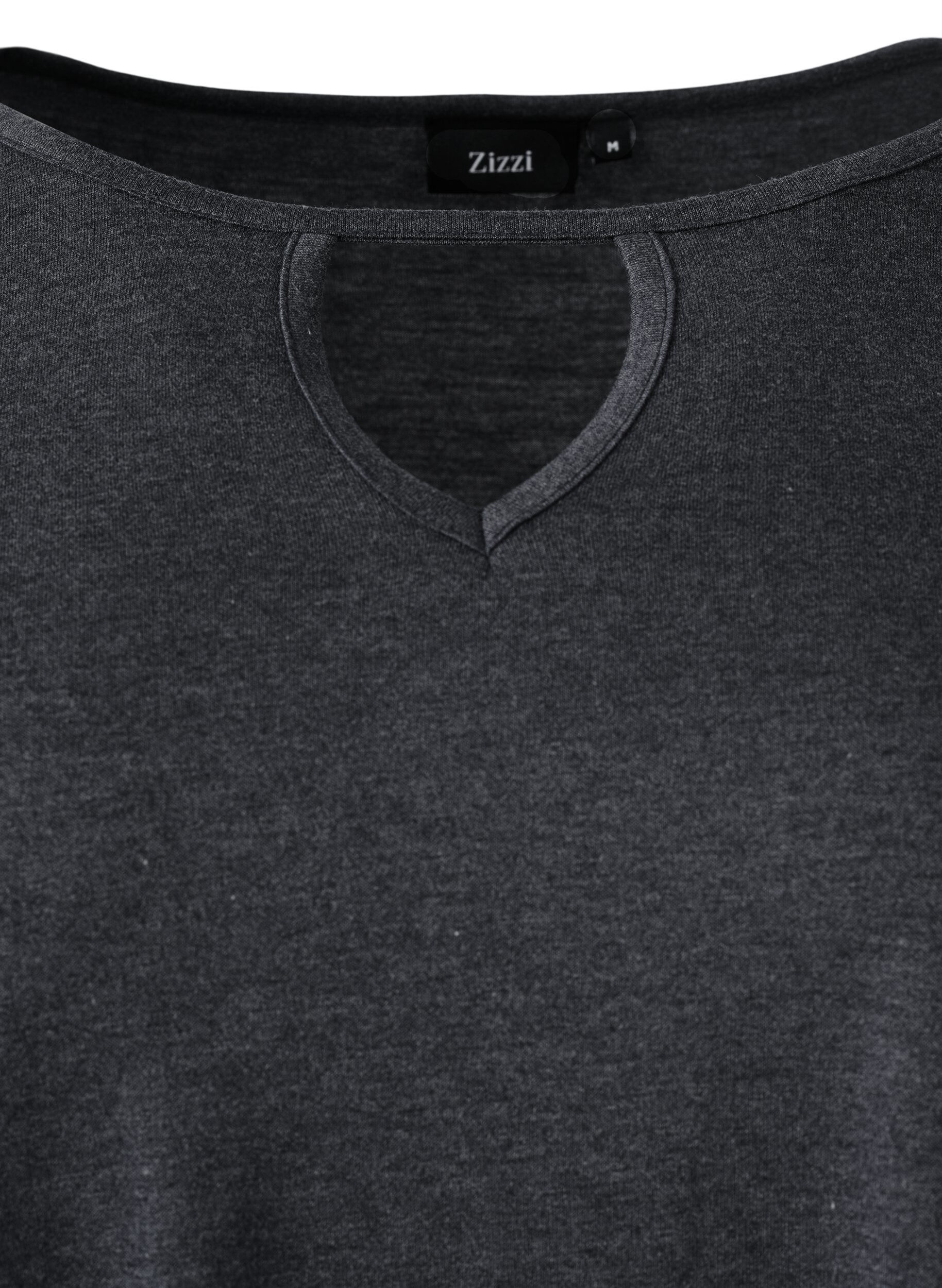 Zizzi Melanzowa bluzka z dlugim rekawem, Black Mel. , Packshot image number 3