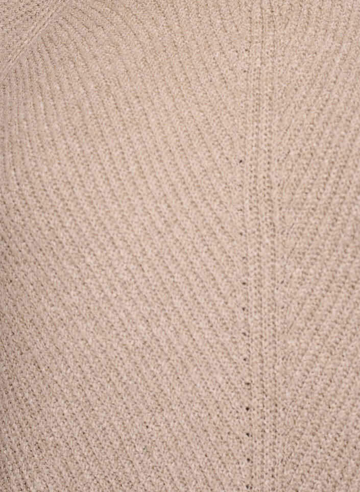 Sweter z dzianiny z ukosnym wzorem i rekawami raglanowymi, Beżowy, Packshot image number 2