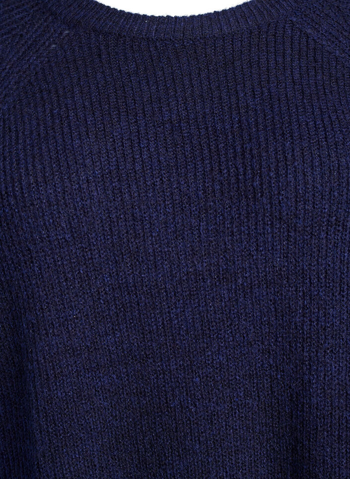 Prazkowany sweter z rekawami 3/4, Niebieskie, Packshot image number 2